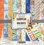 Набор двусторонней бумаги для скрапбукинга 20 * 20 см 'European Holiday ', 200г / м2, 10 л., 02036 FDSP - 02036