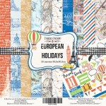 Набір двохстороннього паперу для скрапбукінгу 30*30см 'European Holiday', 200г/м2, 10 арк. FDSP-01036 FDSP-01036