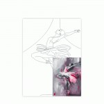 Полотно на картоні з контуром, Портрет 'Балерина', 30х40, бавовна, акрил, Rosa Start