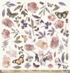 Односторонній папір для скрапбукінгу 30*30см 'Квіти' (Beautiful Moments ) 190 г/м2. SM3300021