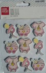 Набор декоративных элементов из стикером Детский 2, розовый, 9шт., Knorr Prandell 21-6930208