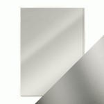 Лист зеркального картона Frosted Silver-Satin Effect, 1арк, А4, 250 гр, Tonic Studios 9467E