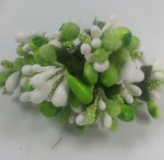 Тычинки на стебле салатово-белые, (пучок, 12шт)