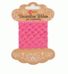 Стрічка декоративна 'Хвиля' рожева з золотою ниткою, 2м, 741380 741380
