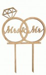 Заготовка топпер на торт 'Mrs Mr', фанера, 14х21см, ROSA TALENT
