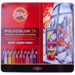 Набор художественных цветных карандашей POLYCOLOR, 24 цвета, металлическая упаковка, Koh-I-Noor 