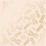 Лист одностороннього паперу з фольгуванням 'Golden Pineapple Beige', 30*30см, 200г/м2, 11-002 11-002