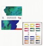 Набір акварельних фарб  12 кольорів, кювета, картон, ROSA Studio 340212