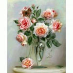 Набір акриловий живопис за номерами 'Ніжні троянди' 40*50см КНО2034