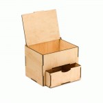 Скринька дерев’яна з шухлядою та кришкою для декору, фанера, 22х15х15см, Rosa Talent