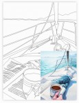 Холст на картоне с контуром, Морские пейзажи №5, 30х40, хлопок, акрил, ROSA Talent 