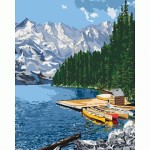 Набір акриловий живопис за номерами 'Гірське озеро' 40*50см КНО2223