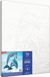 Набор-стандарт, картина по номерам, акриловая живопись, 'Дельфины', 35*45см, ROSA START