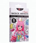 Набір маркерів 'SANTI sketch', двосторонніх 'Anime', 6 шт., 390550 390550