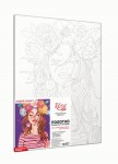Полотно на картоні з контуром, Сучасне мистецтво 'Дівчина у вінку', 30х40, бавовна, акрил Rosa Start