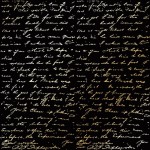 Лист одностороннього паперу з фольгуванням 'Golden Text Black', 30*30см, 200г/м2, FDFMP-23-011 FDFMP-23-011