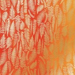 Лист одностороннього паперу з фольгуванням 'Golden Fern, color Yellow-orange aquarelle', 30*30см, 200г/м2, FDFMP-29-004 FDFMP-29-004