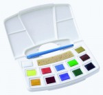 Набір акварельних фарб ART CREATION Pocket Box, 12 кювет, пензель, спонж, Royal Talens 9022112M