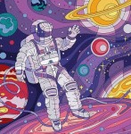 Набір акриловий живопис за номерами 'Мандрівка в космос' 40*40см, KHO5066  22 KHO5066