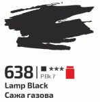 Краска акриловая Сажа газовая, 638, 60мл, Rosa Gallery 638