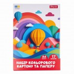 Набір кольорового картону та паперу 1Вересня 'Classic', 17 аркушів, А4, папка, 954902 954902