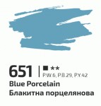 Фарба акрилова Блакитна порцелянова 651, 60мл, ROSA Gallery 