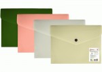 Папка-конверт на кнопці, непрозора, А5, OPTIMA, 180 мкм., фактура 'СМУГА', асорті, O35262 O35262