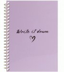 Блокнот А6, пластикова обкладинка, бічна спіраль, 60 аркушів, клітинка, бузковий, O69174 O69174