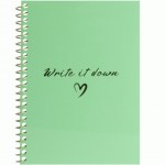 Блокнот А6, пластикова обкладинка, бічна спіраль, 60 аркушів, клітинка, м’ятний, O69172 O69172