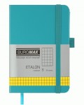 Блокнот діловий, ETALON 95*140, 96 арк., клітинка, обкл. штучна шкіра, бірюзовий, BM.296160-06 BM.296160-06