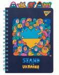 Блокнот 'Stand with Ukraine' спіраль з фігурними роздільниками, твердий, клітинка, А5/96 ,YES 151838 151838