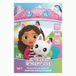 Картон кольоровий односторонній Yes 'Gabby Dollhouse', 10 аркушів, А4, папка, 956847 956847