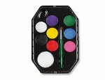 Набор красок для аквагрима 'Unisex hanging palette kit' 8 цв. по 2 мл + кисточка + губка Snazaroo 118010