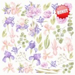 Набор двусторонней бумаги для скрапбукинга 30*30см 'Majestic lris ', 200г / м2, 10 л. FDSP-01055 FDSP-01055