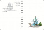 Скетчбук, книга эскизов 'Города мира', экспресс курс для рисования 210-7