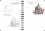 Скетчбук, книга эскизов 'Города мира', экспресс курс для рисования 210-7