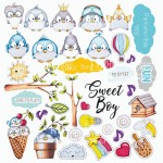 Набор двусторонней бумаги для скрапбук. 30,5 * 30,5cм 'My tiny sparrow boy ', 200г / м2, 10 л., 01046 FDSP-01046