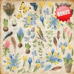 Набор двусторонней бумаги для скрапбукинга 30,5 * 30,5см 'Botany spring', 200г / м2, 10 л. 01066 01066