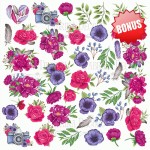 Набор двусторонней бумаги для скрапбукинга 30,5 * 30,5см 'Mind Flowers', 200г / м2, 10 л. 01065 01065
