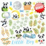 Набір двостороннього паперу для скрапбукінгу 30,5*30,5см 'My little Panda boy' 200г/м2, 10 арк.01069 01069