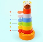 Дерев’яна розвиваюча гра 'Барвиста вежа', Animal Stacking, 120322, TOP BRIGHT 120322