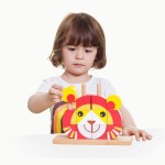 Игрушка деревянная 'Вертикальный пазл Львенок', Lion Uni Blocks, 5106, CLASSIC WORLD 5106