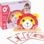 Игрушка деревянная 'Вертикальный пазл Львенок', Lion Uni Blocks, 5106, CLASSIC WORLD 5106