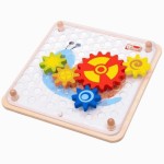 Іграшка дерев’яна 'Мозаїка-конструктор Веселі шестерні', Gear Game, 3585, CLASSIC WORLD 3585