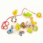 Игрушка деревянная 'Шнуровка зоопарк', Zoo Beads, 3632, CLASSIC WORLD 3632