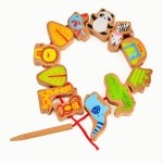 Игрушка деревянная 'Шнуровка зоопарк', Zoo Beads, 3632, CLASSIC WORLD 3632