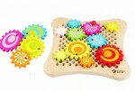 Іграшка дерев’яна 'Мозаїка-конструктор Веселі шестерні', Gear Game, 2806, CLASSIC WORLD 2806