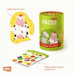 Пазл и игра 2-3 элементы 'Кто живет на ферме', 10 карточек, 200107, Dodo Toys 200107