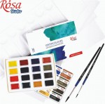 Набір матеріалів для акварельного живопису ROSA Studio фарби+пензлі+папір