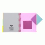 Зошит на пружині NEON, В5 (170x205), 120 арк, клітинка, 3 PVC розд., PVC обкл., рож., BM.24359911-10 BM.24359911-10
